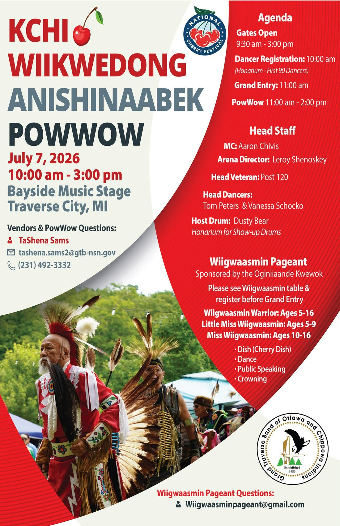 Kchi Wiikwedong Anishinaabek PowWow at the National Cherry Festival, Traverse City MI, July 7 2026