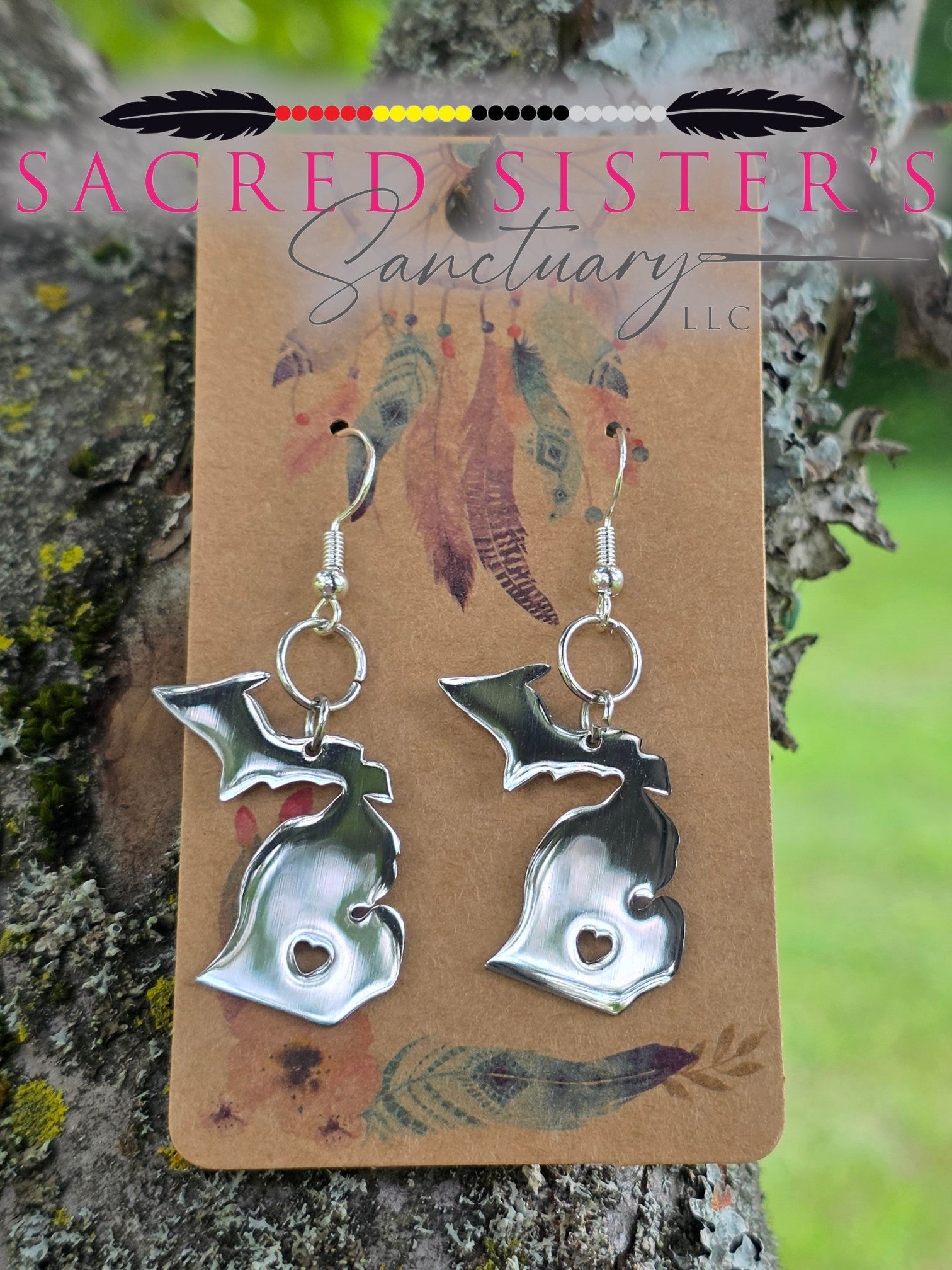 Home is Where the Mitten Is  — Sterling Silver Dangle by OGIMAAKWE-AMANDA