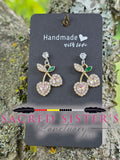 Crystal Cherry Drop Earrings by OGIMAAKWE-AMANDA